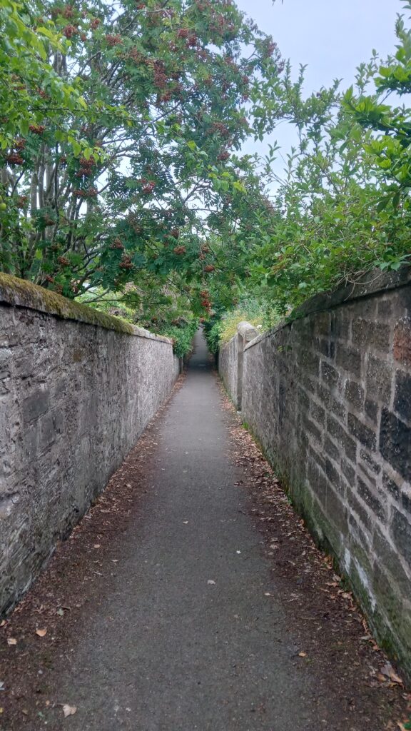 stone wall with path